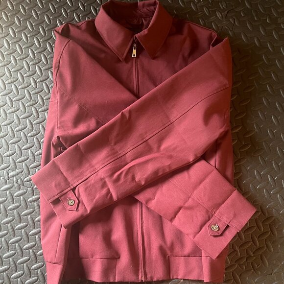 Burgundy Bomber / Coaches Jacket szM - Picture 2 of 3